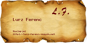 Lurz Ferenc névjegykártya
